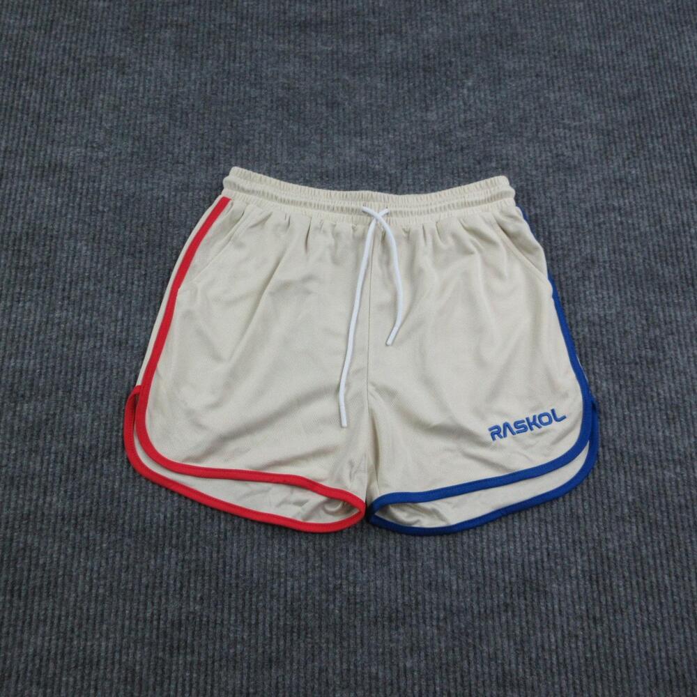 RASKOL Shorts Womens M Cream Athletic Mesh Elastic Waist Drawstring 26x3* NWT